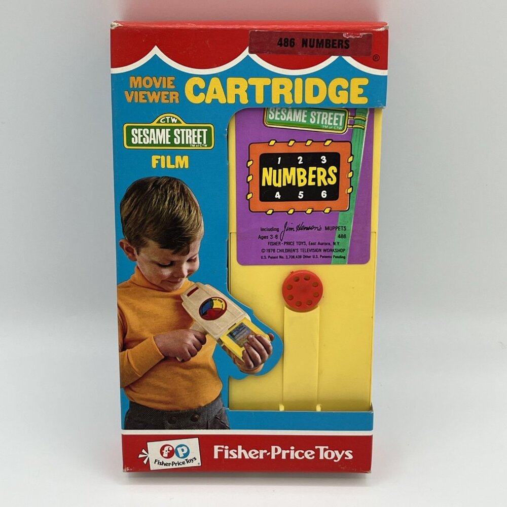 Vintage Fisher Price Movie Viewer Cassette Sesame Street Numbers 1976 #486‎